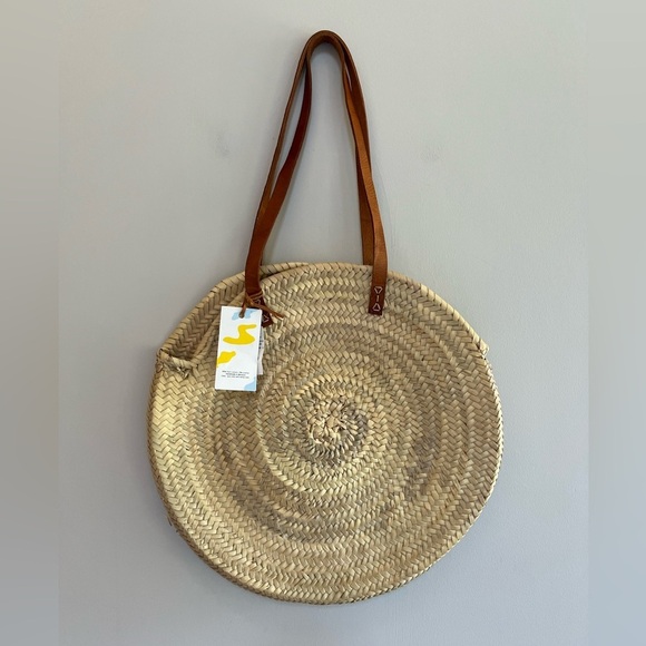 Madewell x Indigo & Lavender NWT Large Lucena Palm Leaf Shopping Bag - Picture 2 of 11